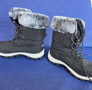 EarldeWomen’s 8 Snow Boot With Waterproof Lace Up Mid-Calf Outdoor Winter Deep